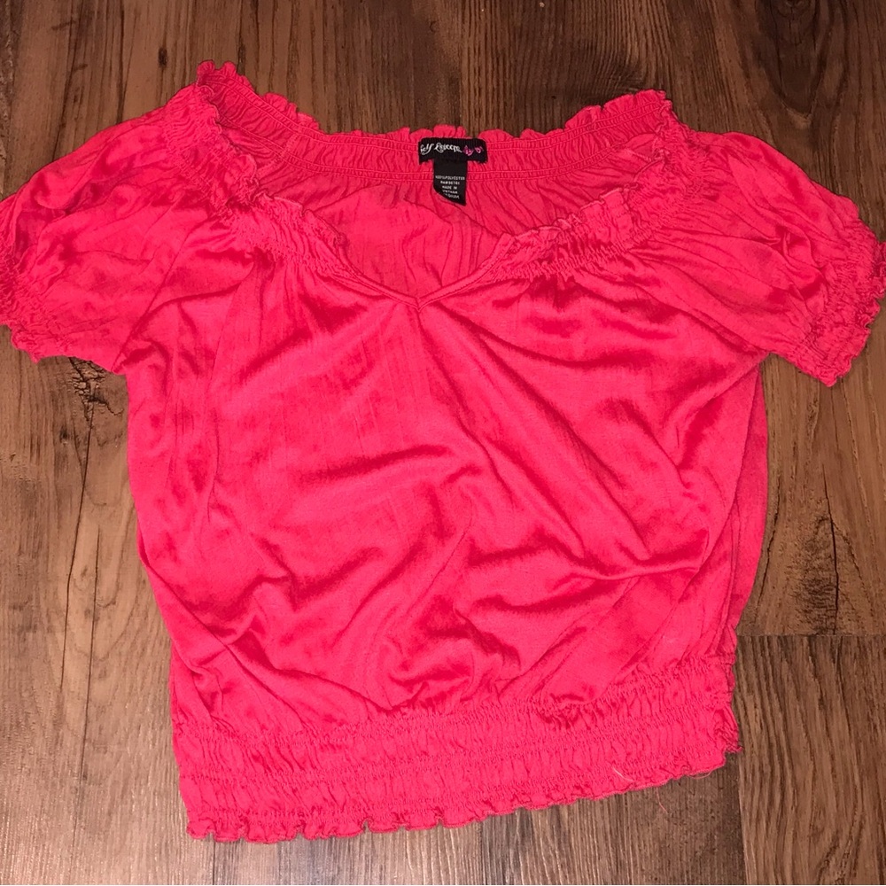 Hot Sexy Red Off-Shoulder Crop top medium Top fitted